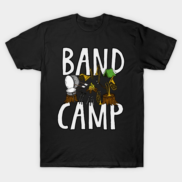 Band Camp - Camping Instruments T-Shirt by Jitterfly